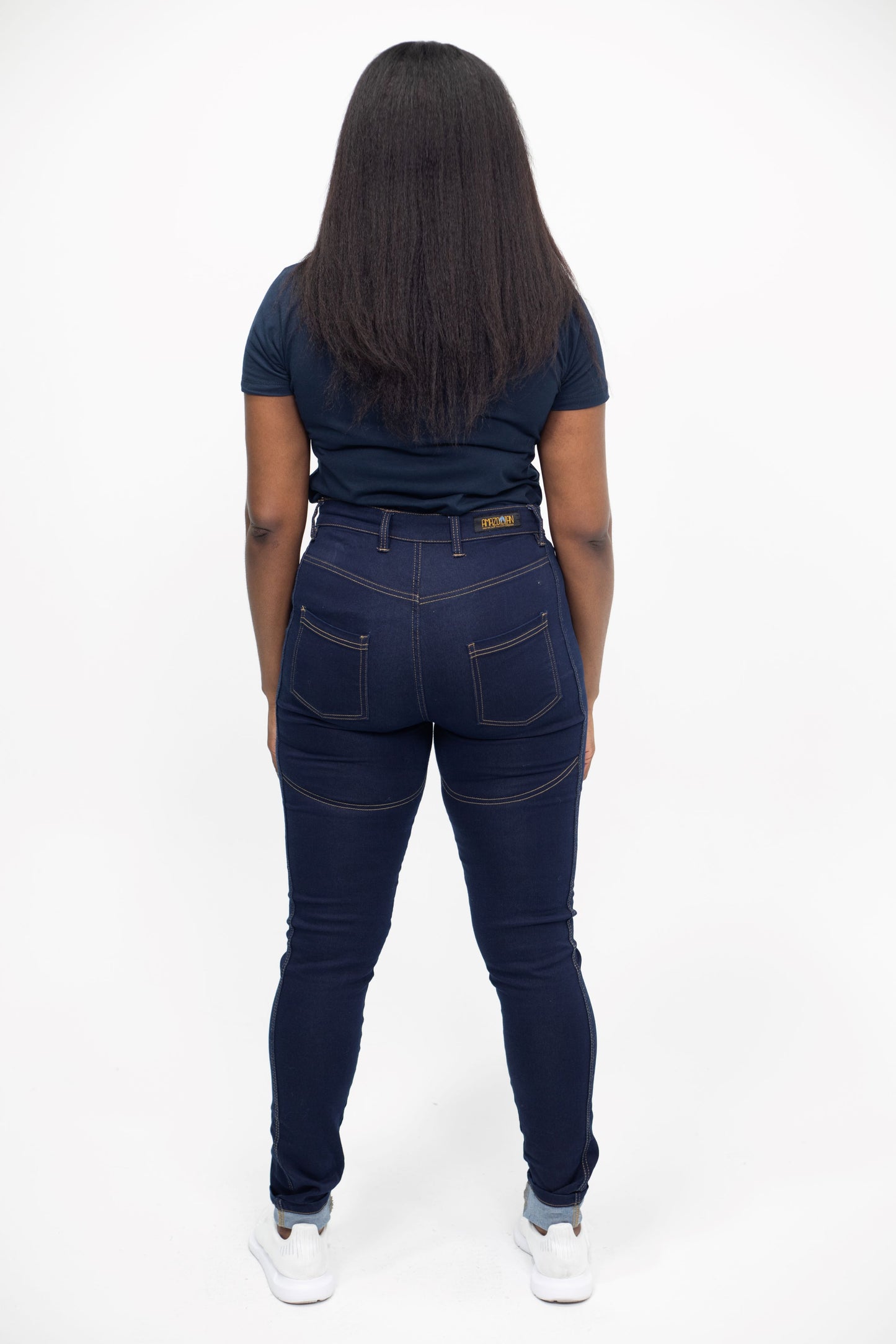 High waisted jeans - Dark Blue - 37 inch inseam