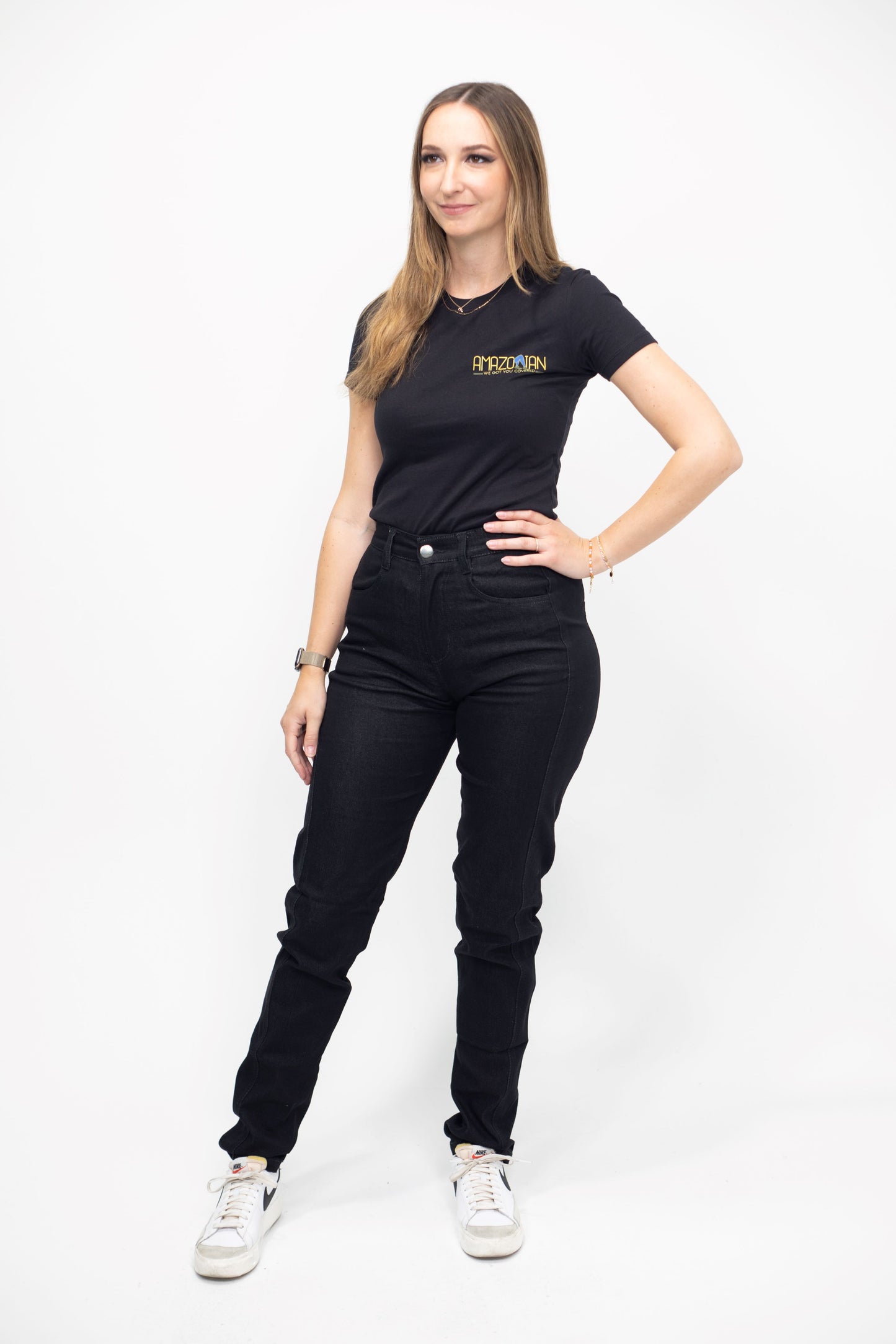 High waisted jeans - Black - 37 inch inseam