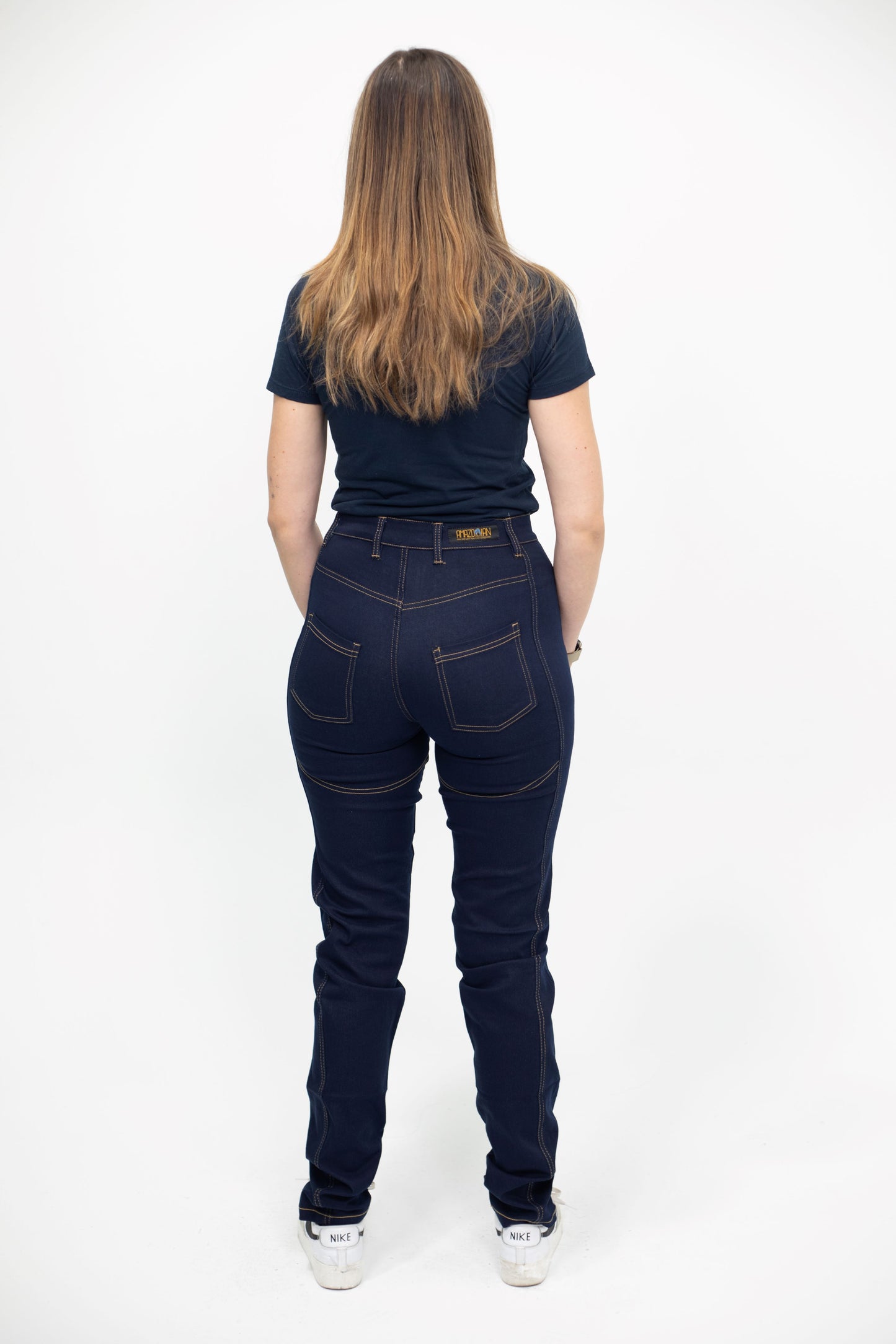 High waisted jeans - Dark Blue - 37 inch inseam